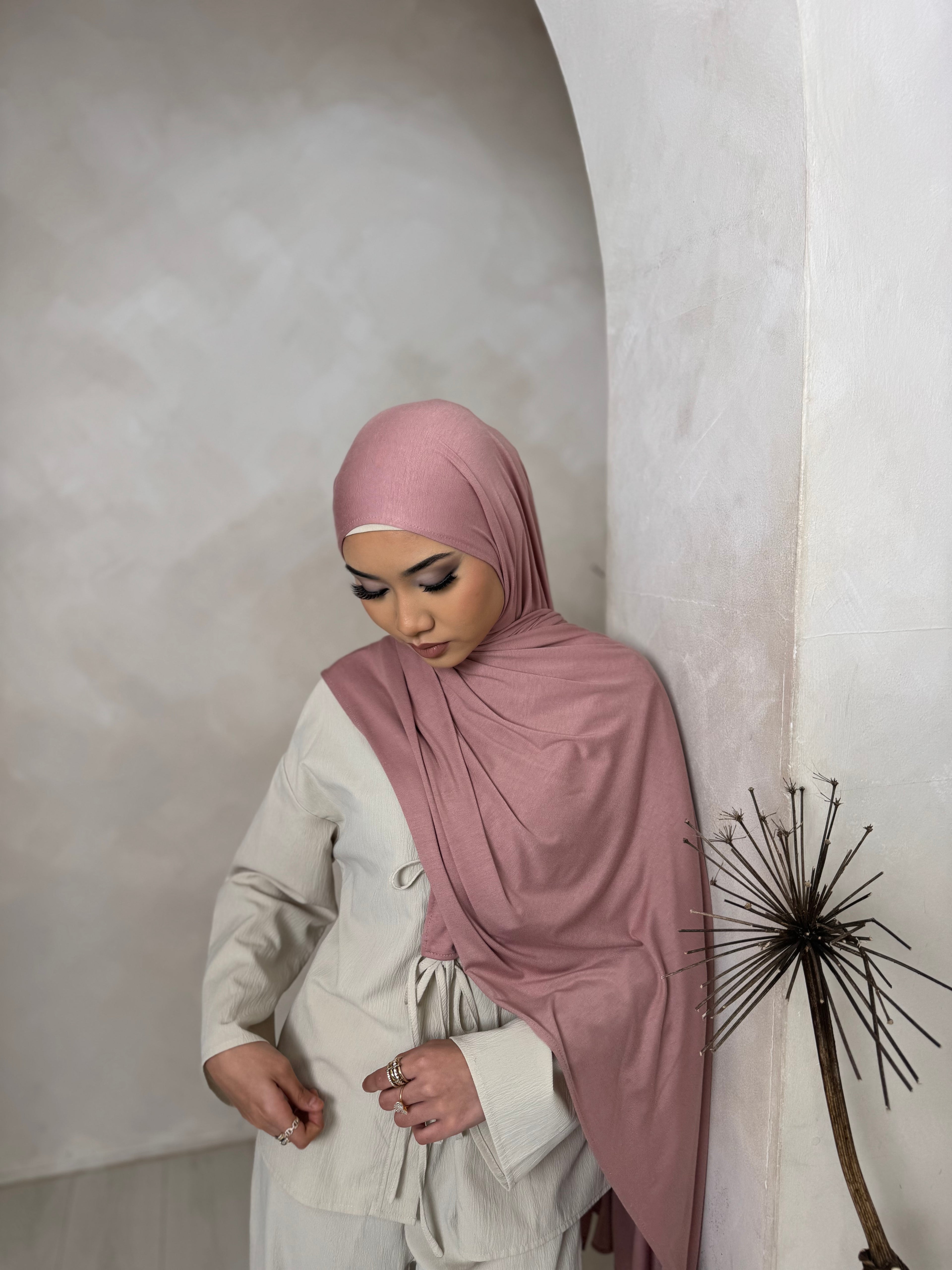 Dusty Rose Jersey Hijab