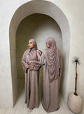 Arora Bloom Nida open abaya - Dusty Mauve