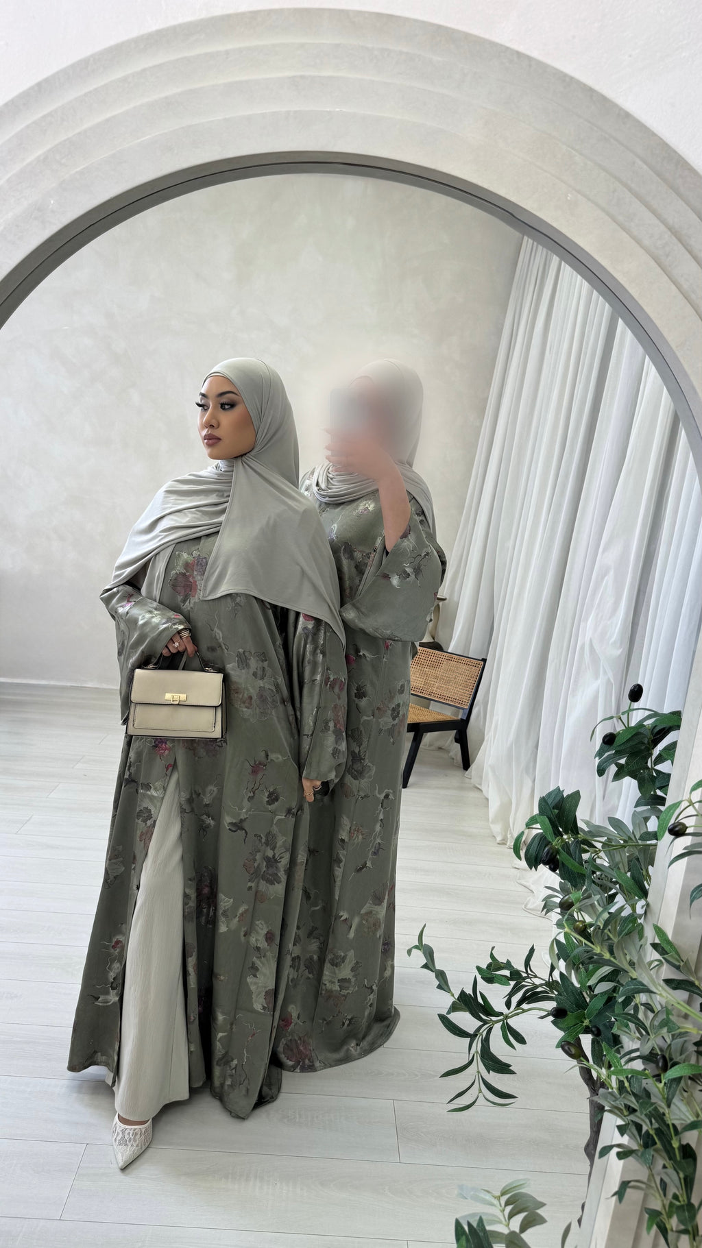 Flora Serene Abaya - Sage Dream