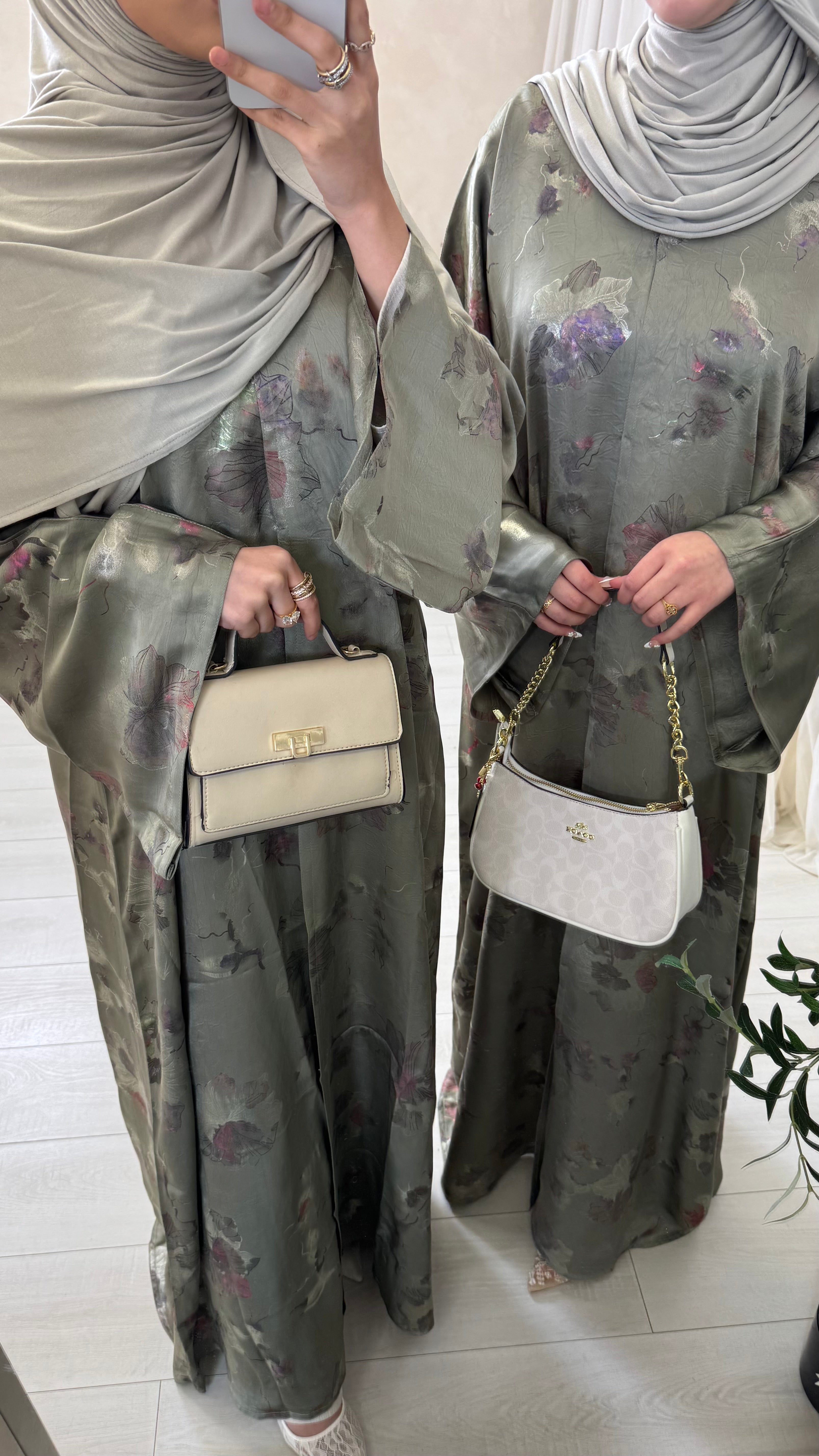 Flora Serene Abaya - Sage Dream