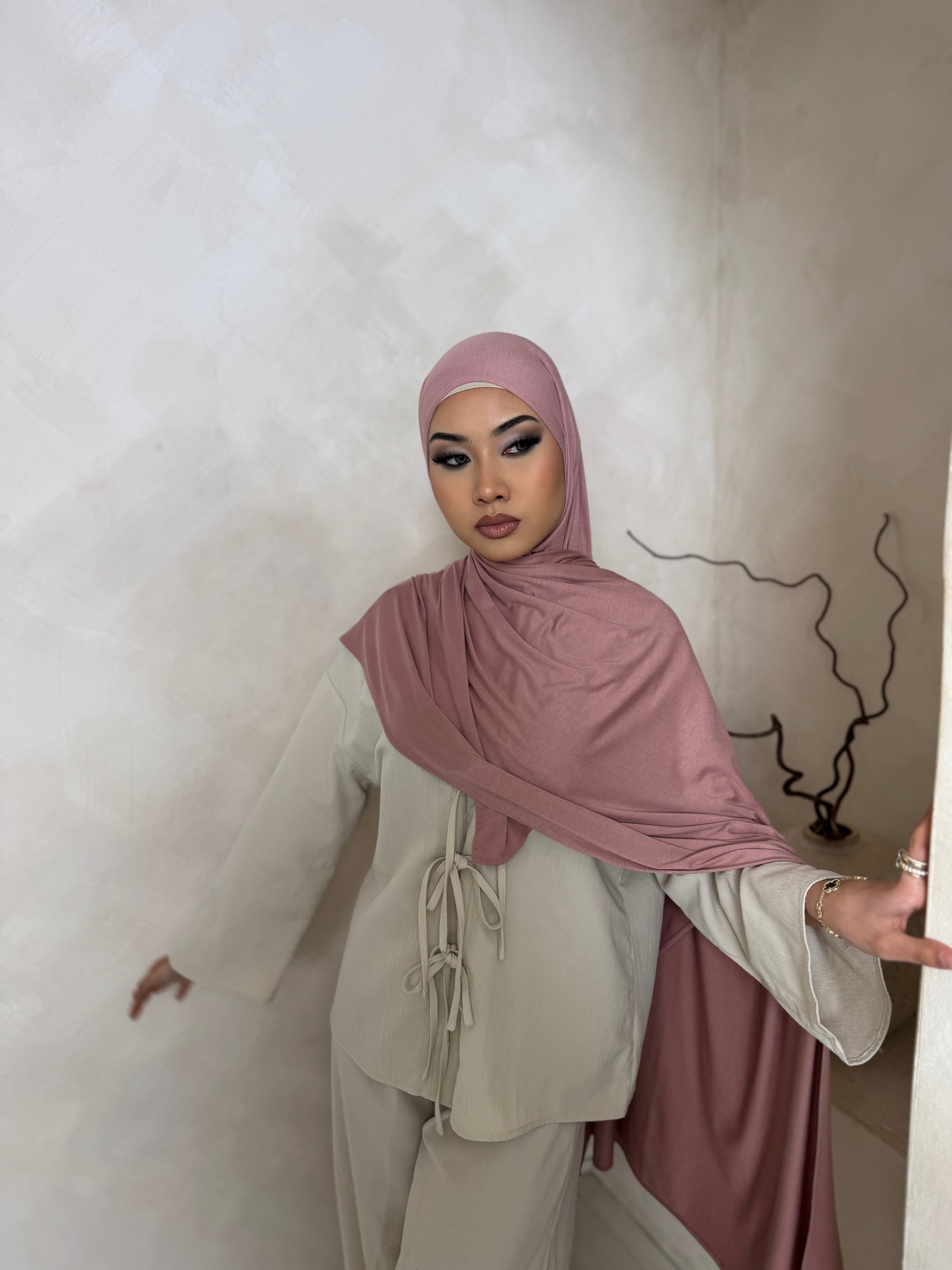 Dusty Rose Jersey Hijab