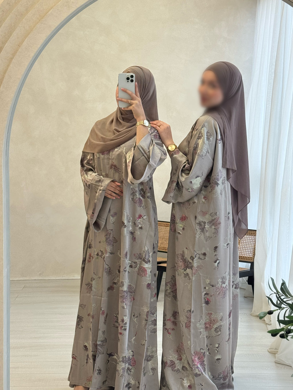Flora Serene Abaya - Desert Bloom
