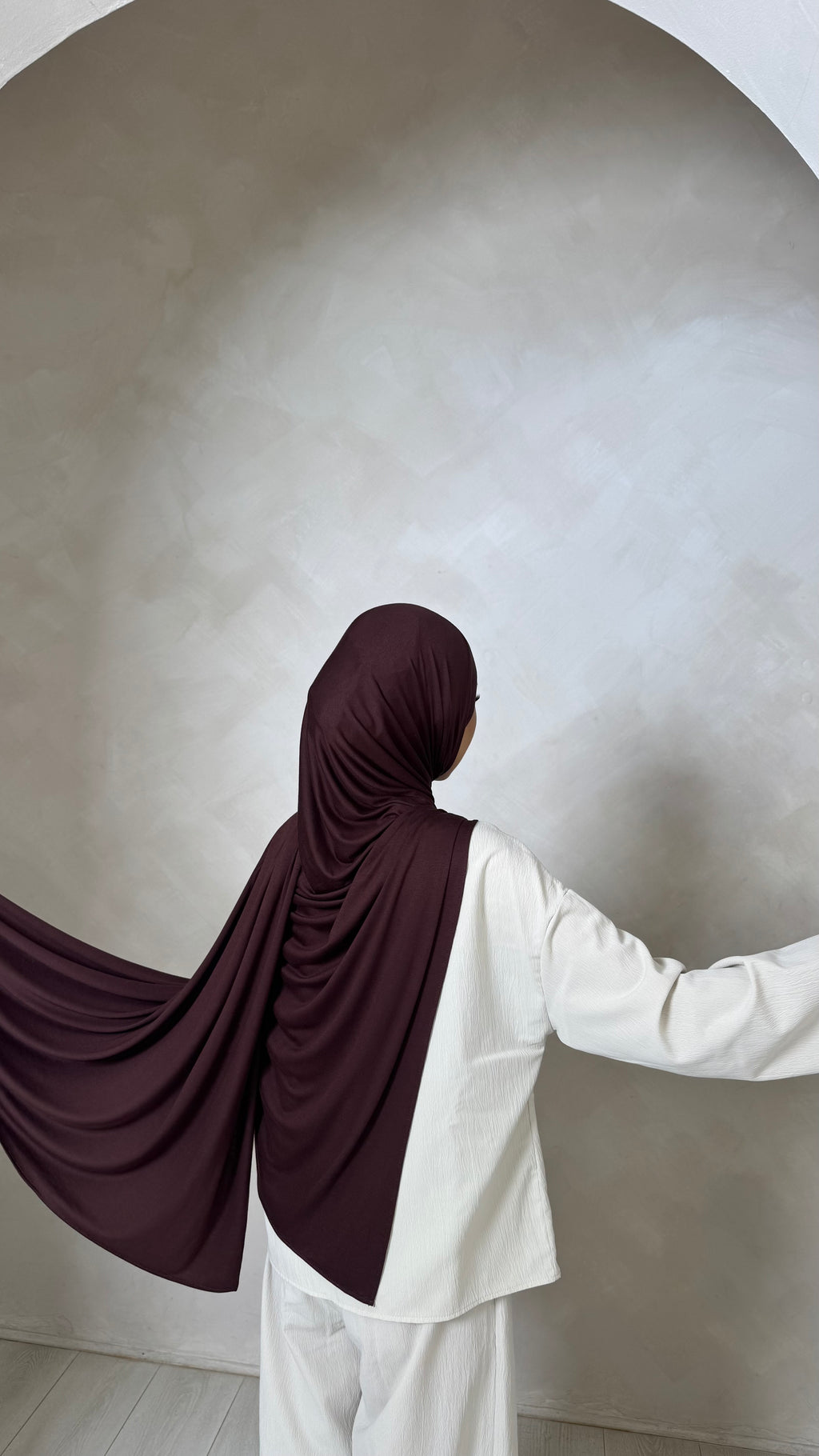 Dark puce brown jersey hijab