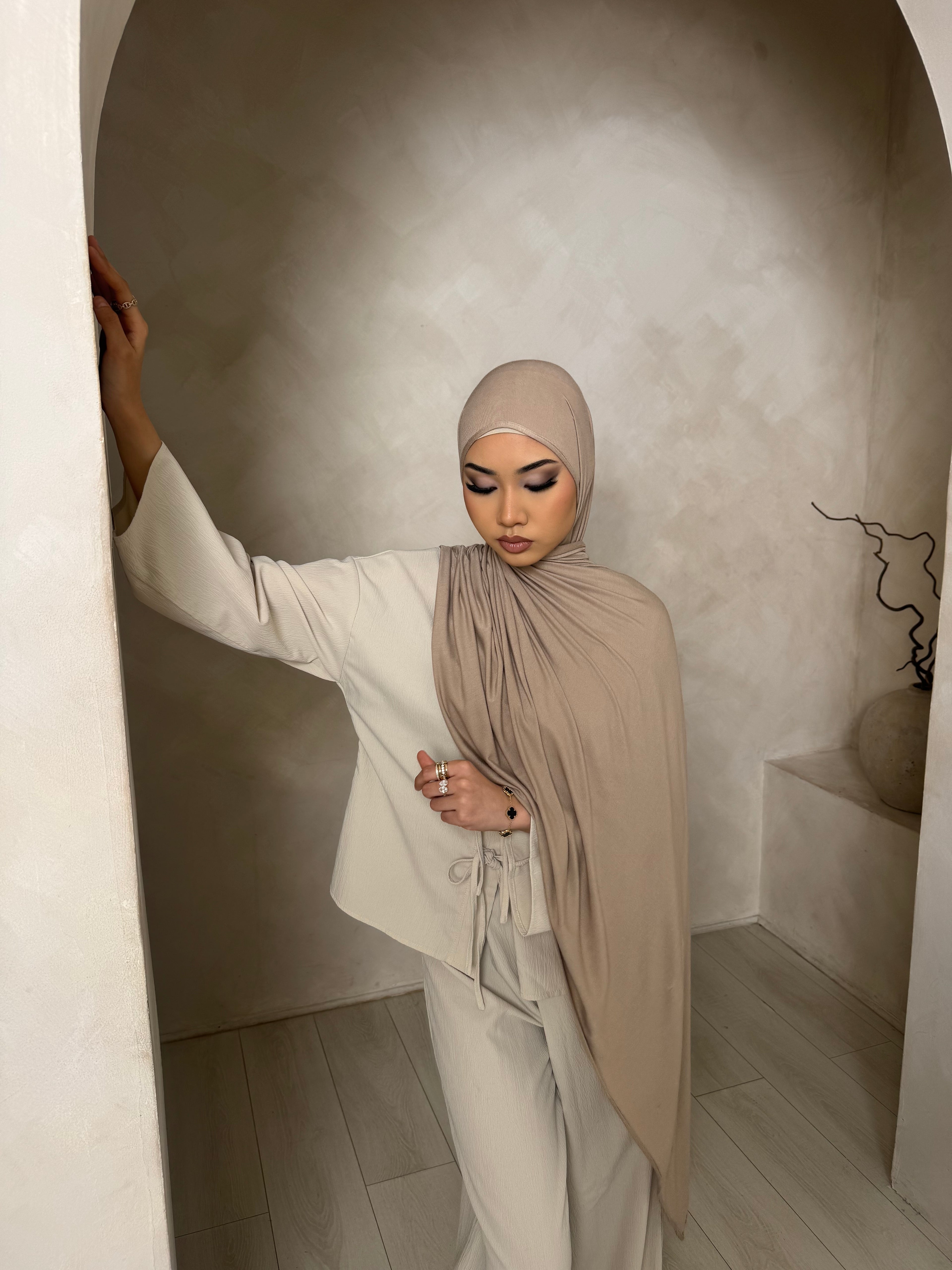 Khaki Warm Oat Jersey Hijab
