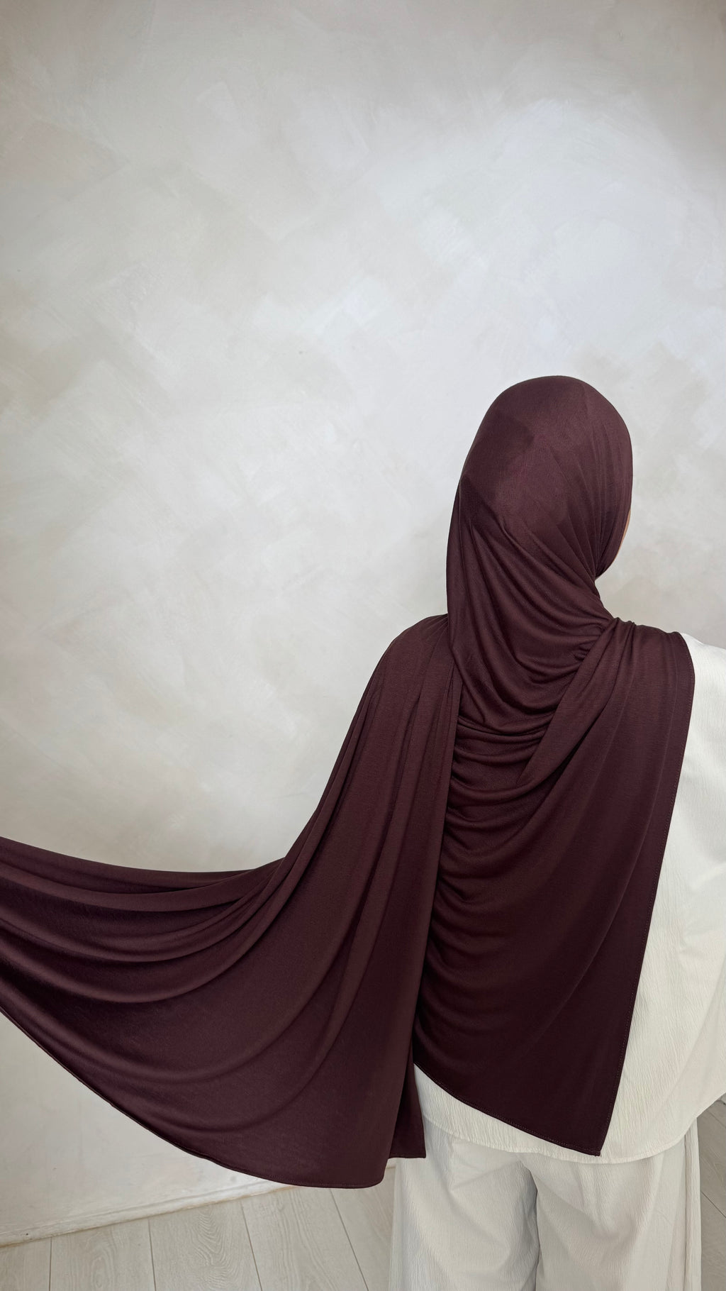 Dark puce brown jersey hijab