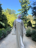 Dusty sage Vivielle Linen Open Abaya