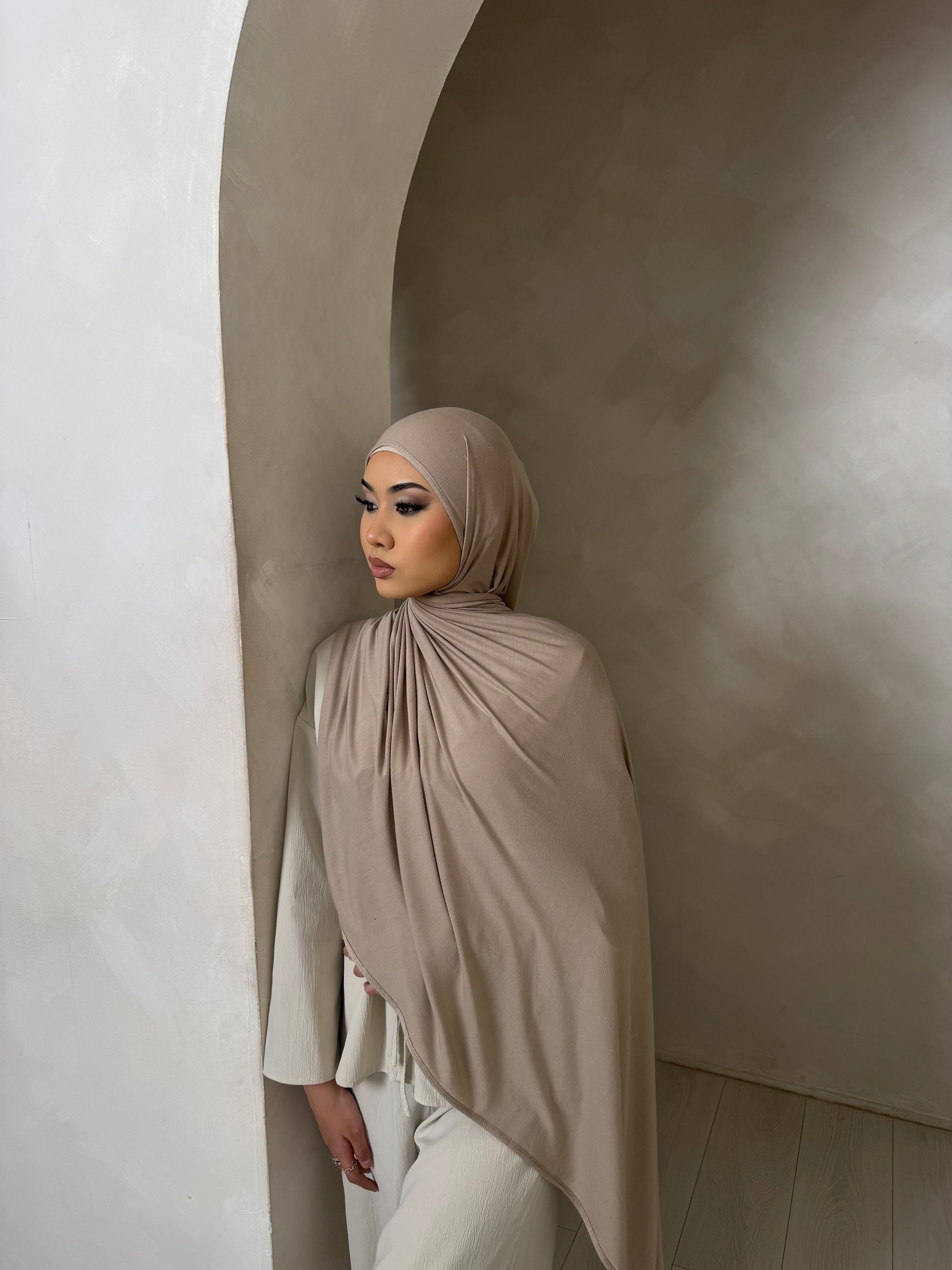 Khaki Warm Oat Jersey Hijab