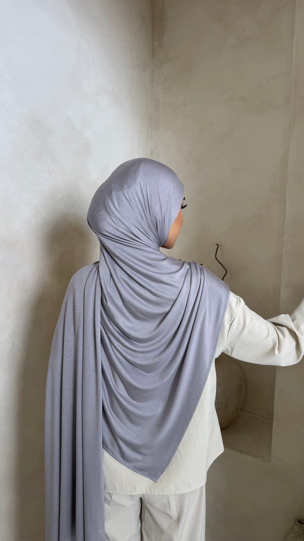 Ash grey jersey hijab