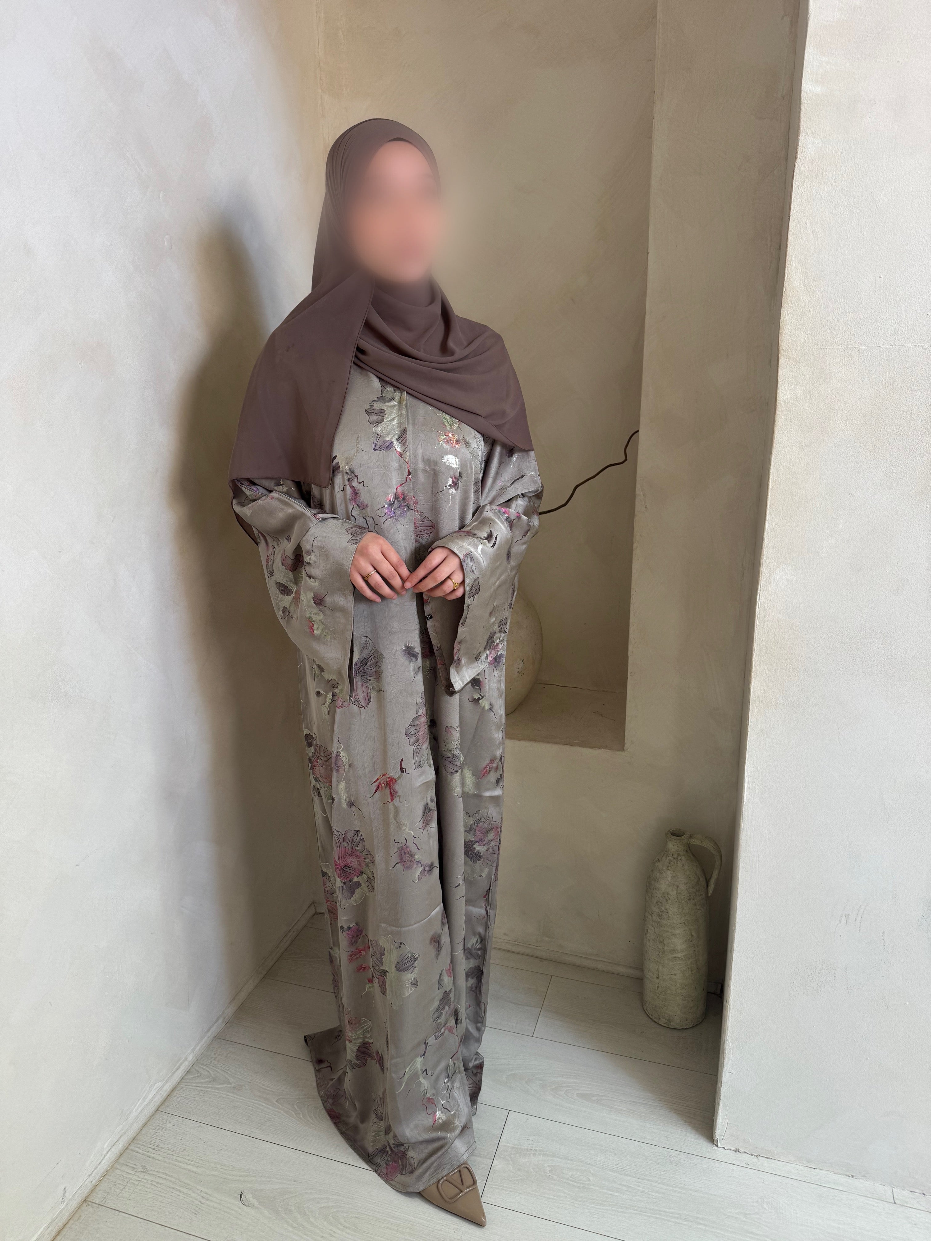 Flora Serene Abaya - Desert Bloom