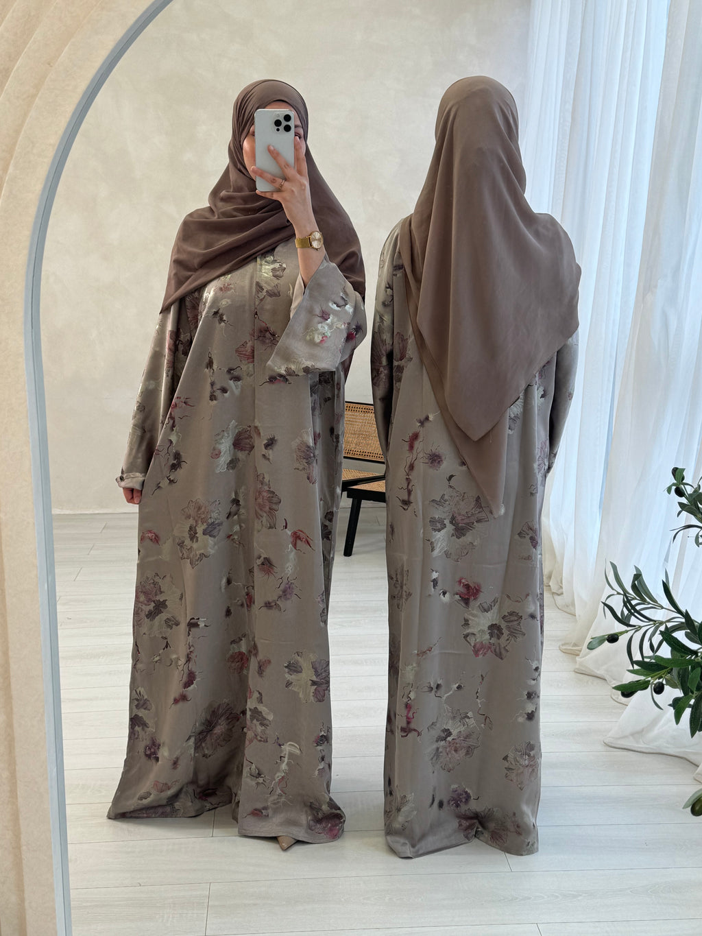 Flora Serene Abaya - Desert Bloom