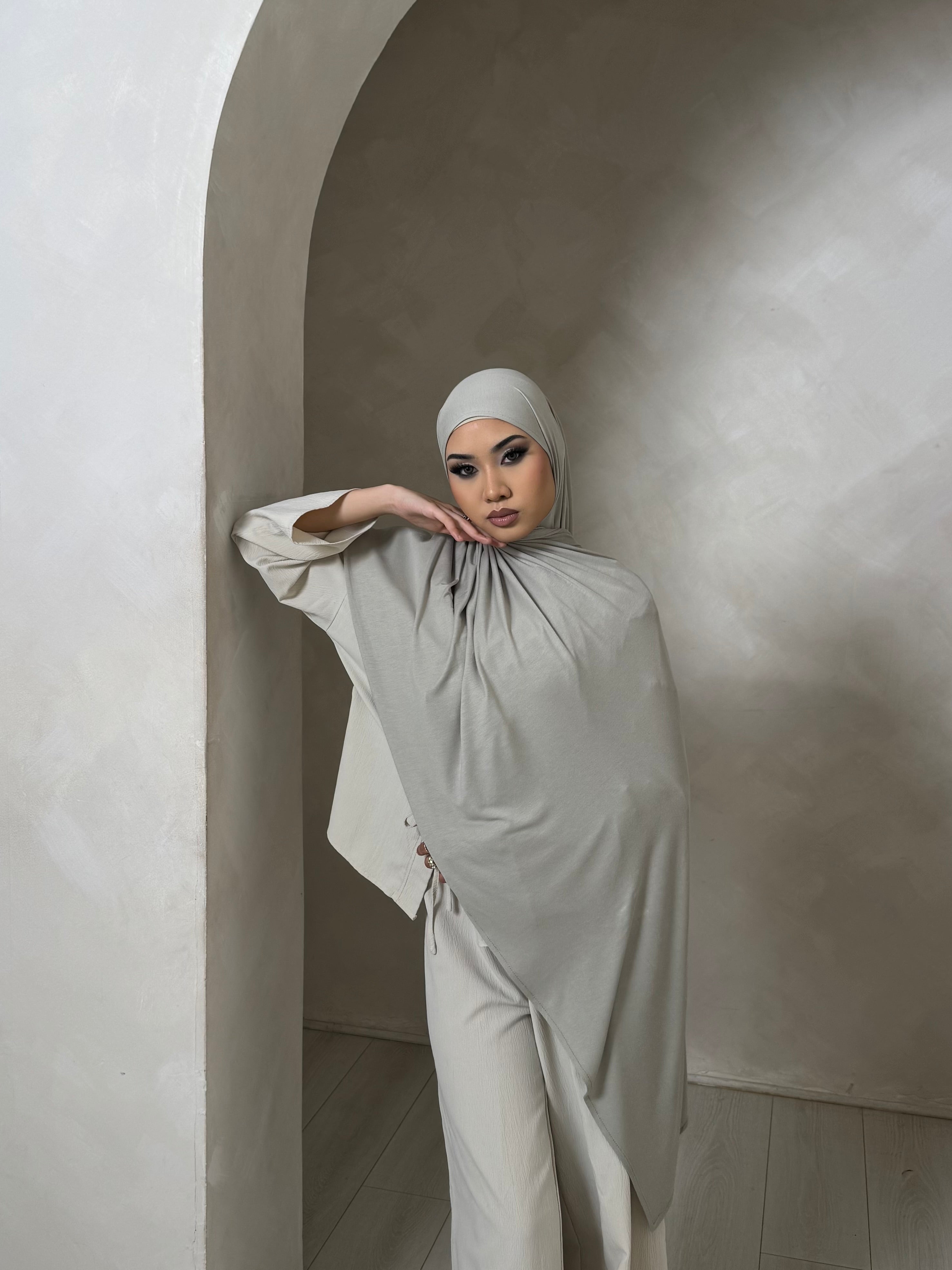 Slate Grey Jersey Hijab