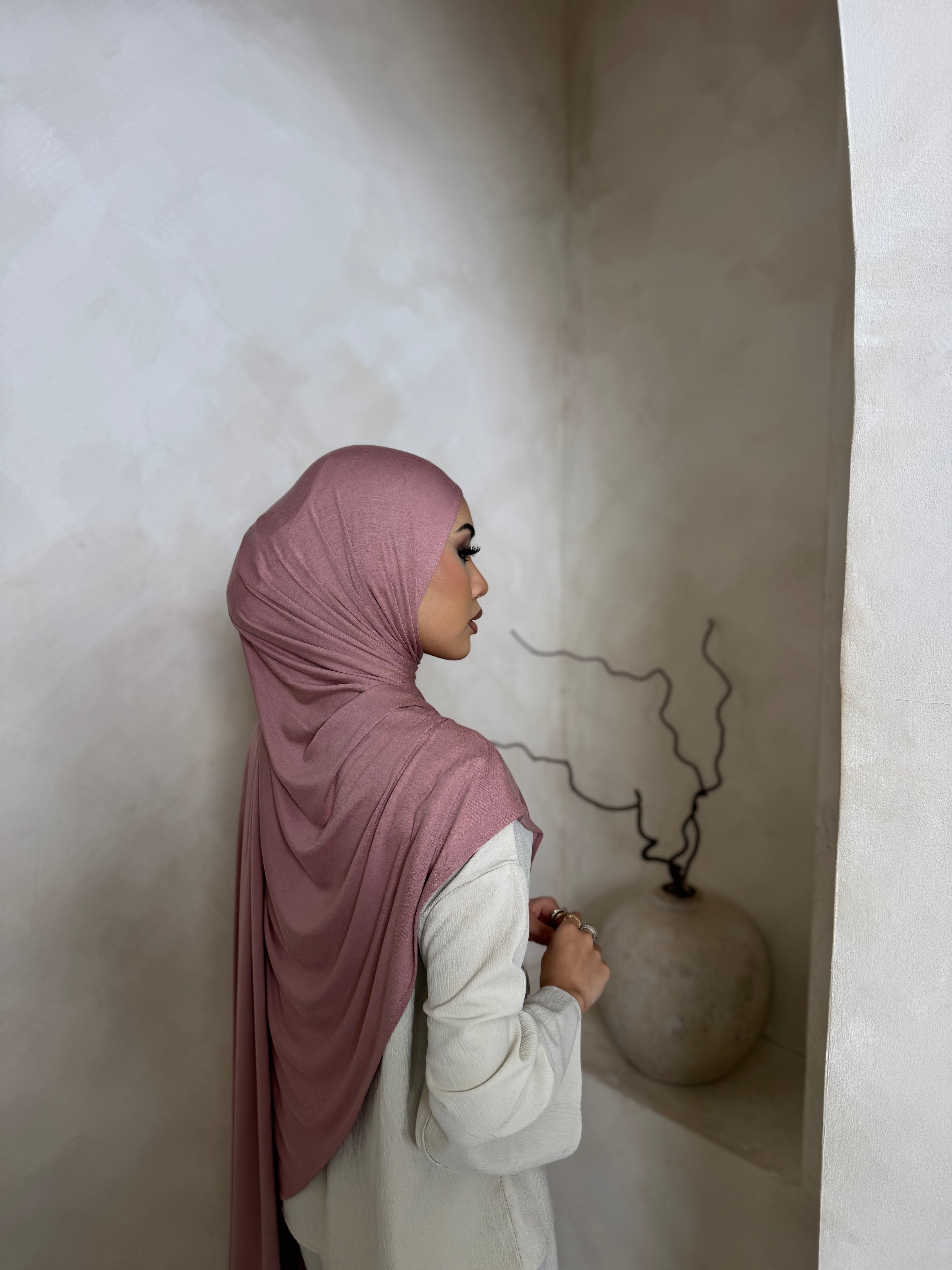 Dusty Rose Jersey Hijab