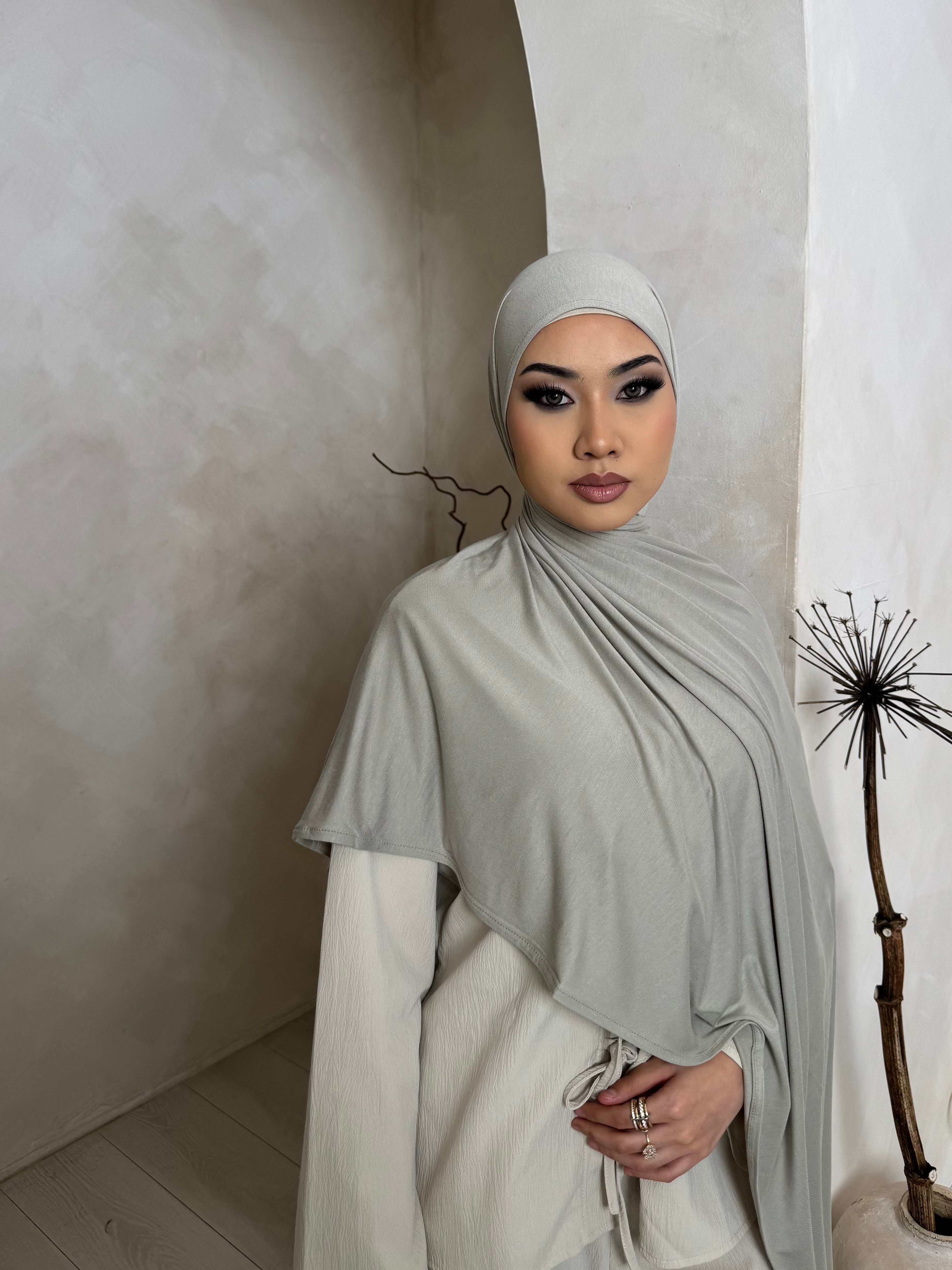 Slate Grey Jersey Hijab