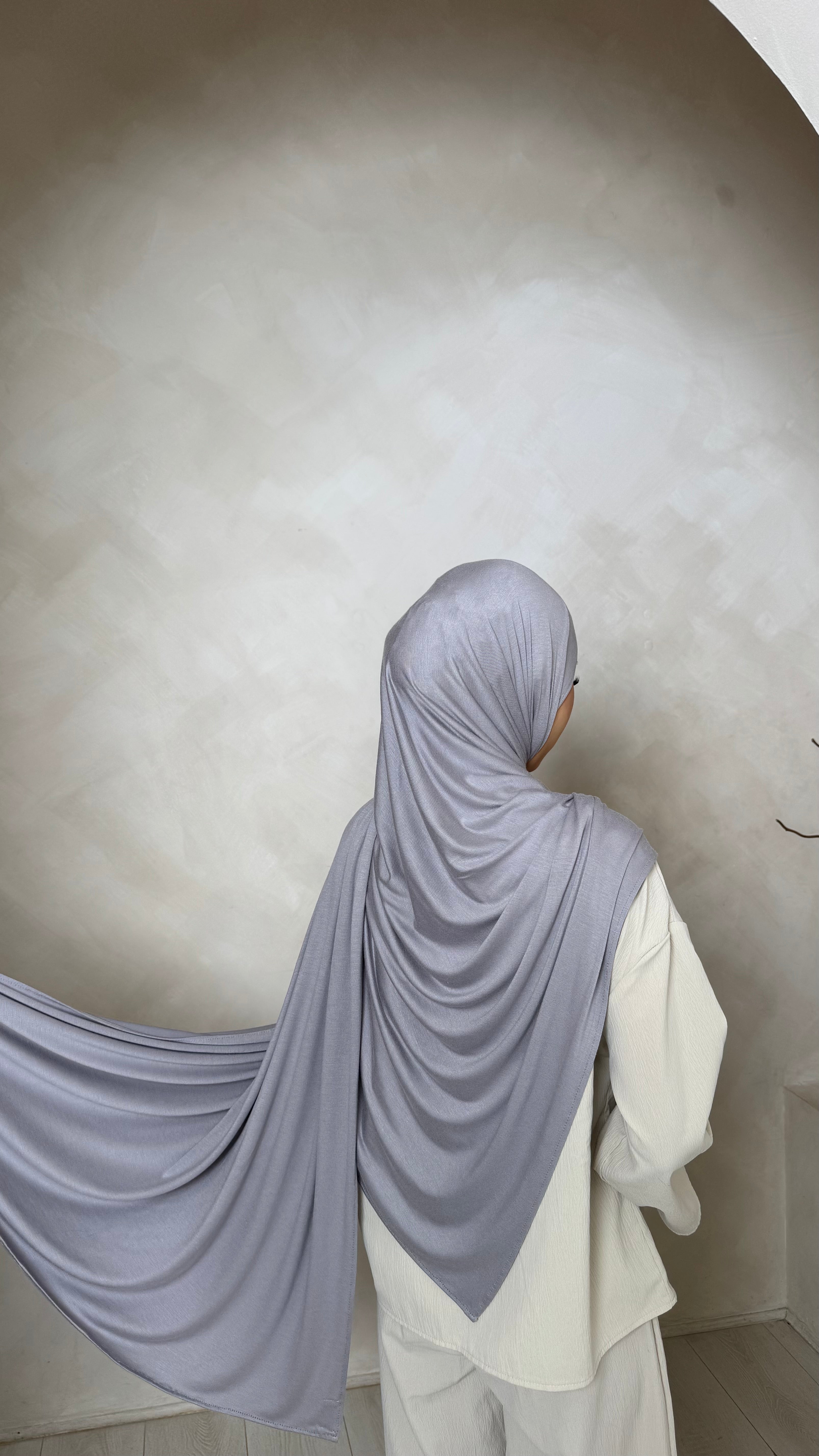 Ash grey jersey hijab