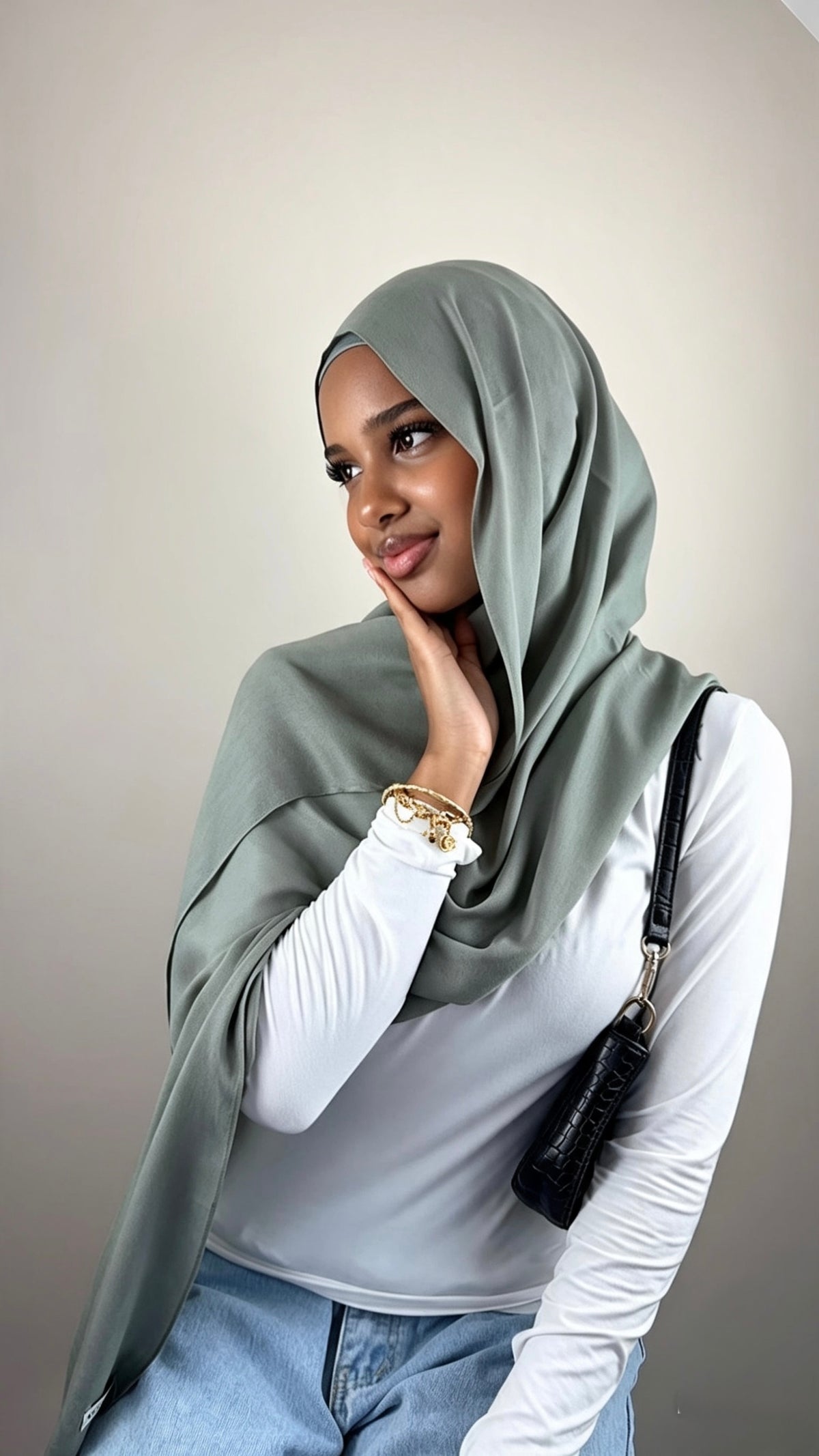 Coastal Sage  Premium Modal Hijab