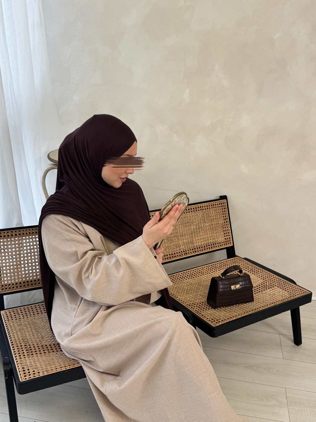 Aveline Linen Closed Abaya | Oatmeal