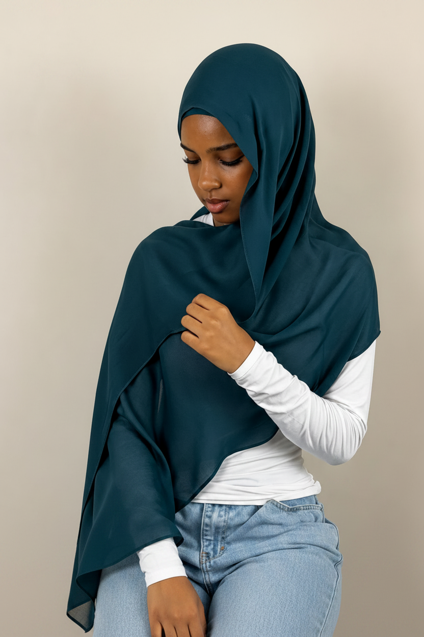 Deep Teal Premium Modal Hijabs