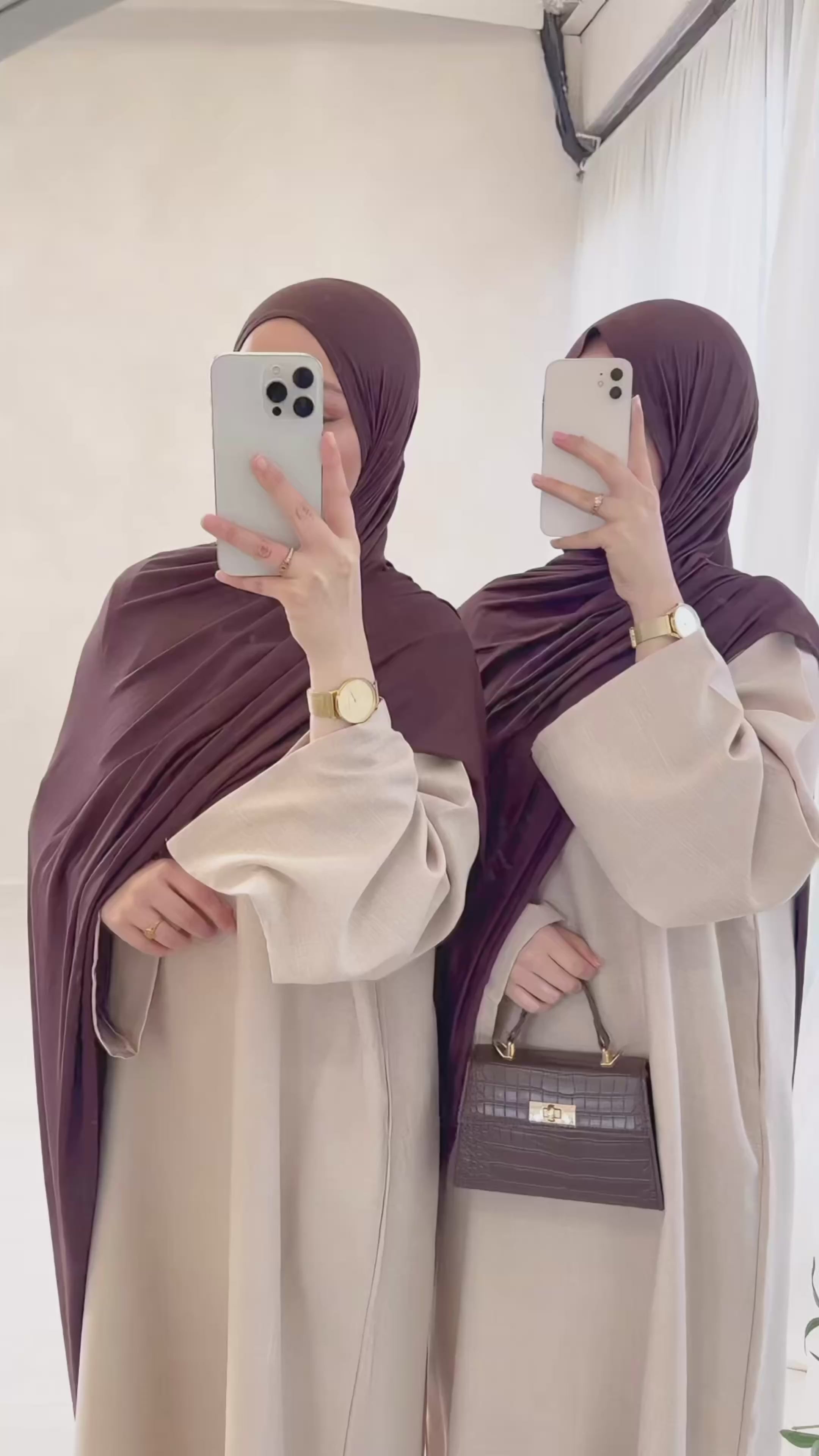 Aveline Linen Closed Abaya | Oatmeal